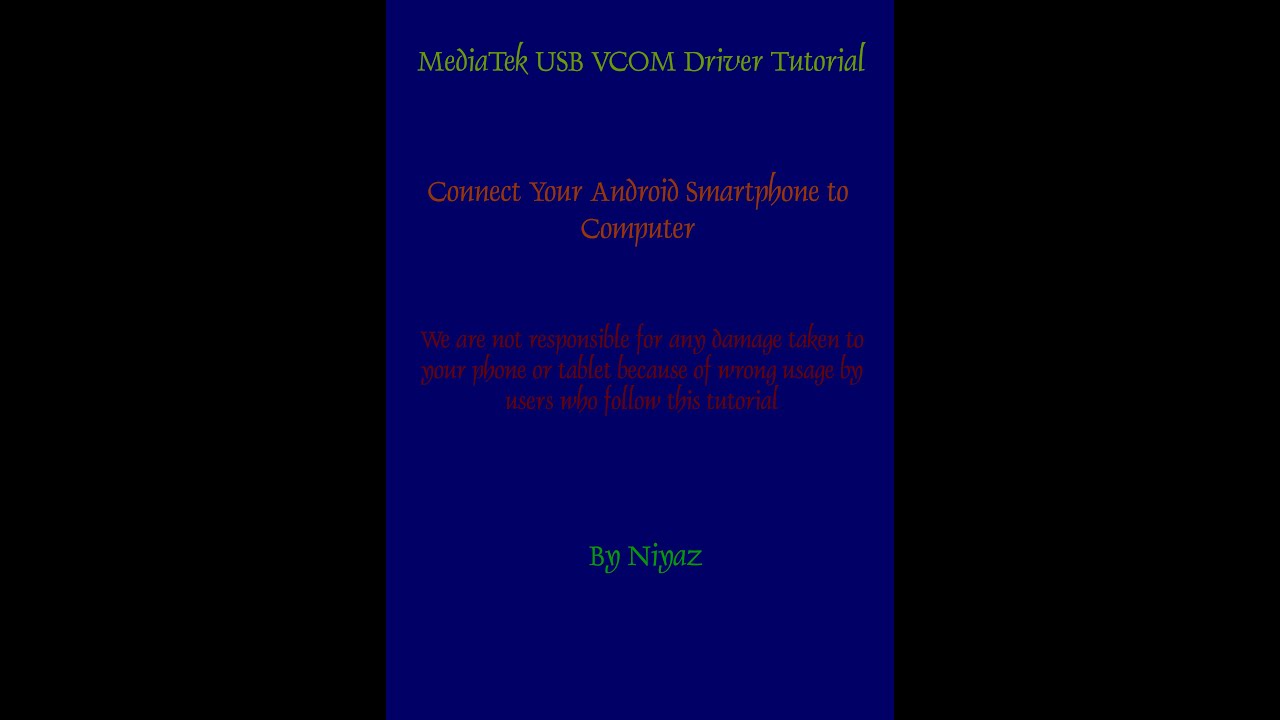 install mediatek usb vcom drivers